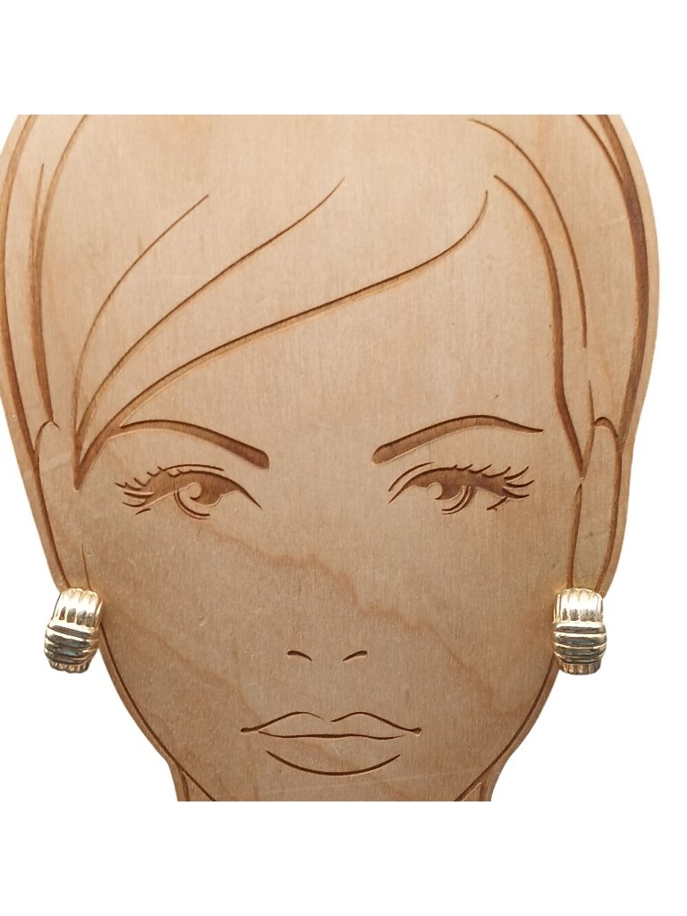 Gold-Tone Ribbed Half Hoop Clip-On Earrings Vintage Style